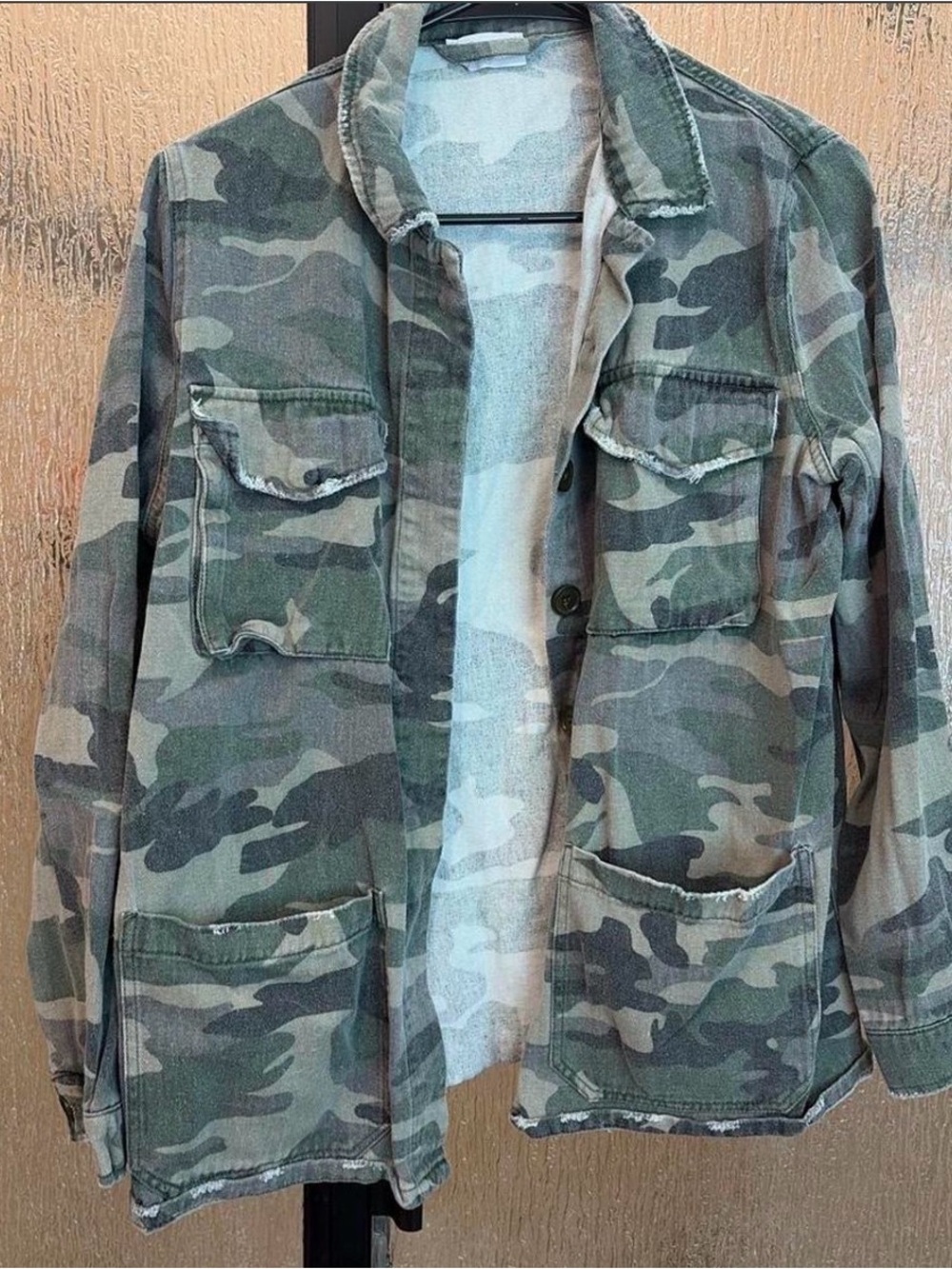 Pink Lily Green Camo Utility Jacket
